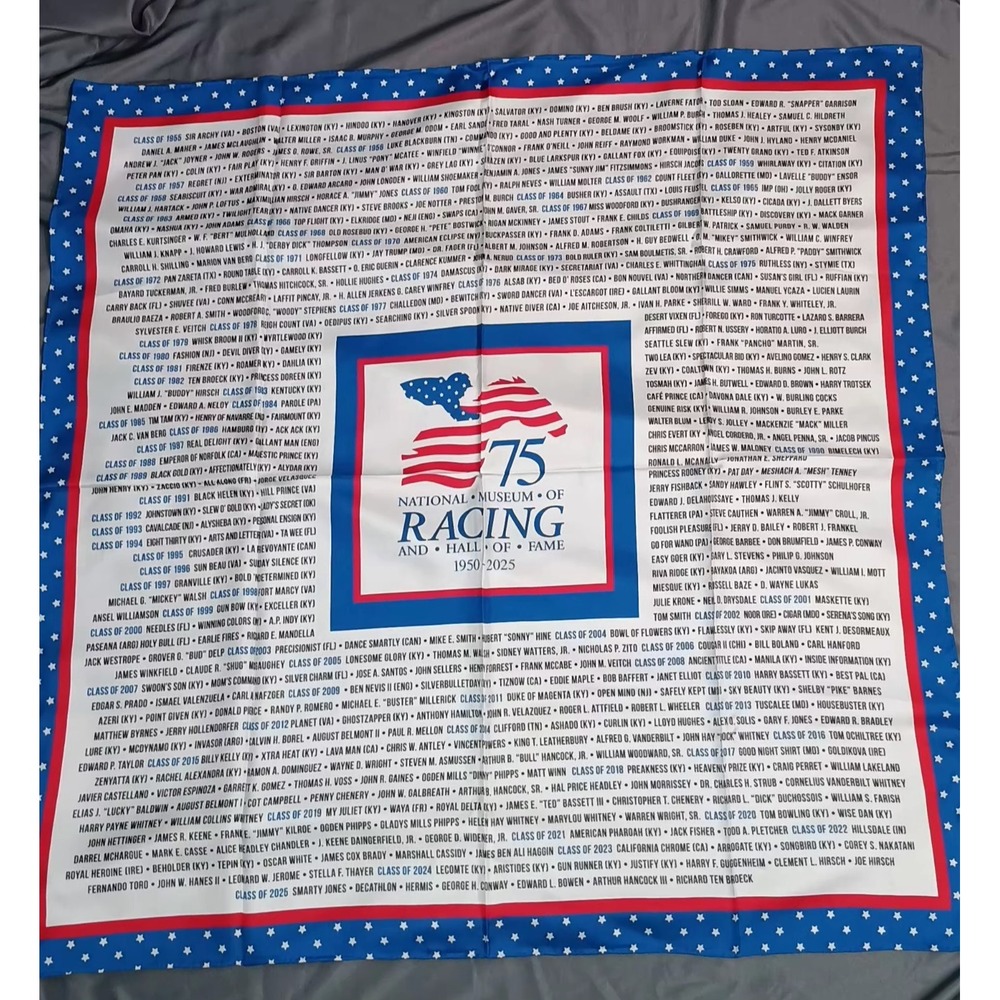 Museum Of Horse Racing Hall Of Fame Scarf banner 75 Years Jockey Thoroughbred
